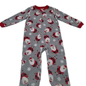 Carter's toddler boys' fleece Christmas Santa print footed zip-up pajamas